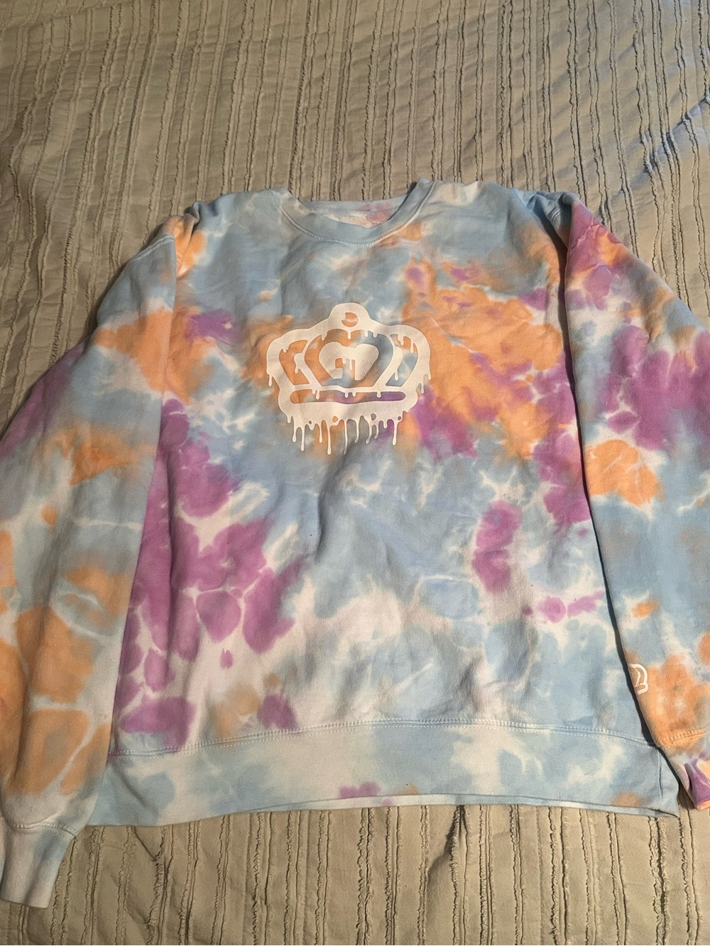 Glory Days Apparel Tie Dye Crown Crewneck Sweatshirt Size Large